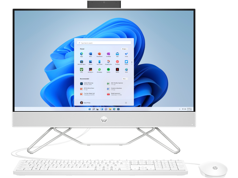 HP AiO 24-cb0058ur / 23.8 FullHD IPS / Ryzen 5 5500U / 8GB DDR4 / 256GB NVMe + 1.0TB HDD / Windows 11 SL / 62A56EA#ACB