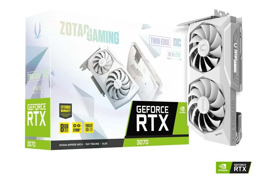 ZOTAC GeForce RTX 3070 Twin Edge OC LHR White Edition 8GB GDDR6 256bit / ZT-A30700J-10PLHR