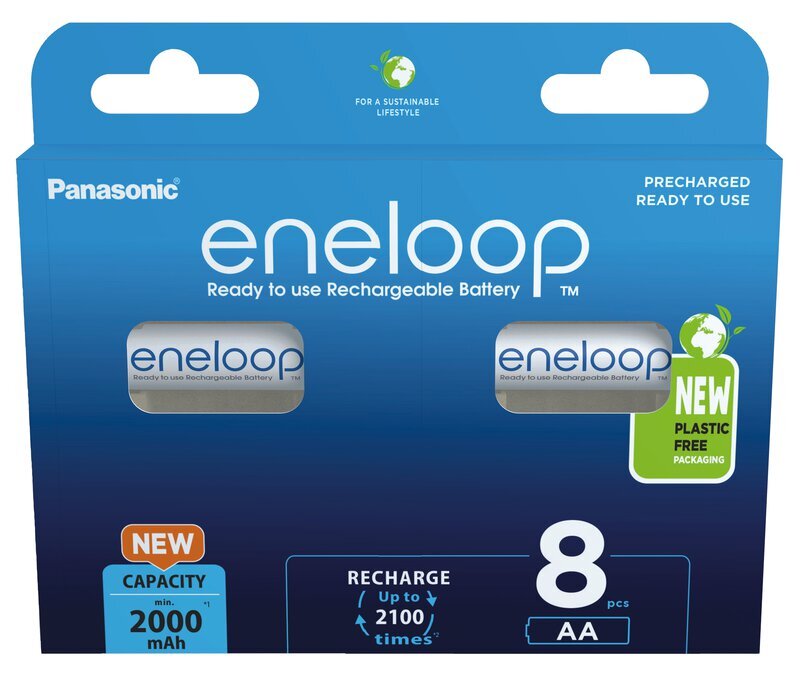 Eneloop Panasonic 8x AA 2000mAh / BK-3MCDE/8BE