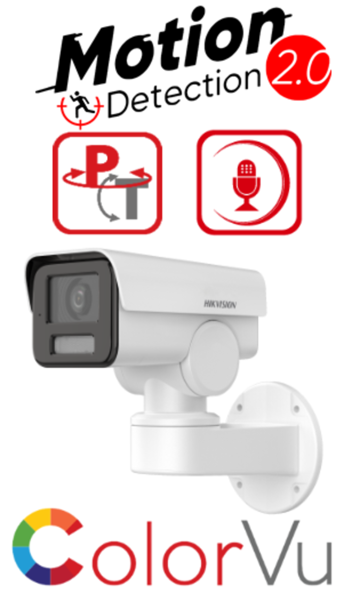 HIKVISION DS-2CD1P47G2-LUF / 4Mpx 4mm PTZ / ColorVu / Motion Detection 2.0