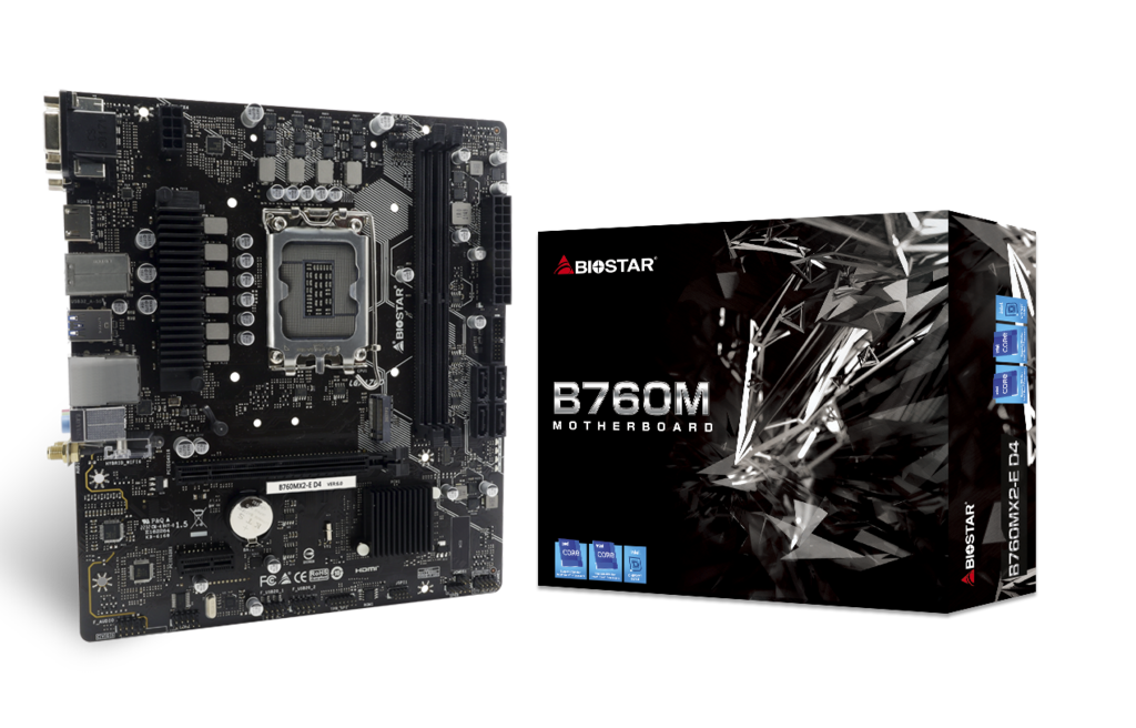 Biostar B760MX2-E D4 / mATX LGA1700 DDR4 4400