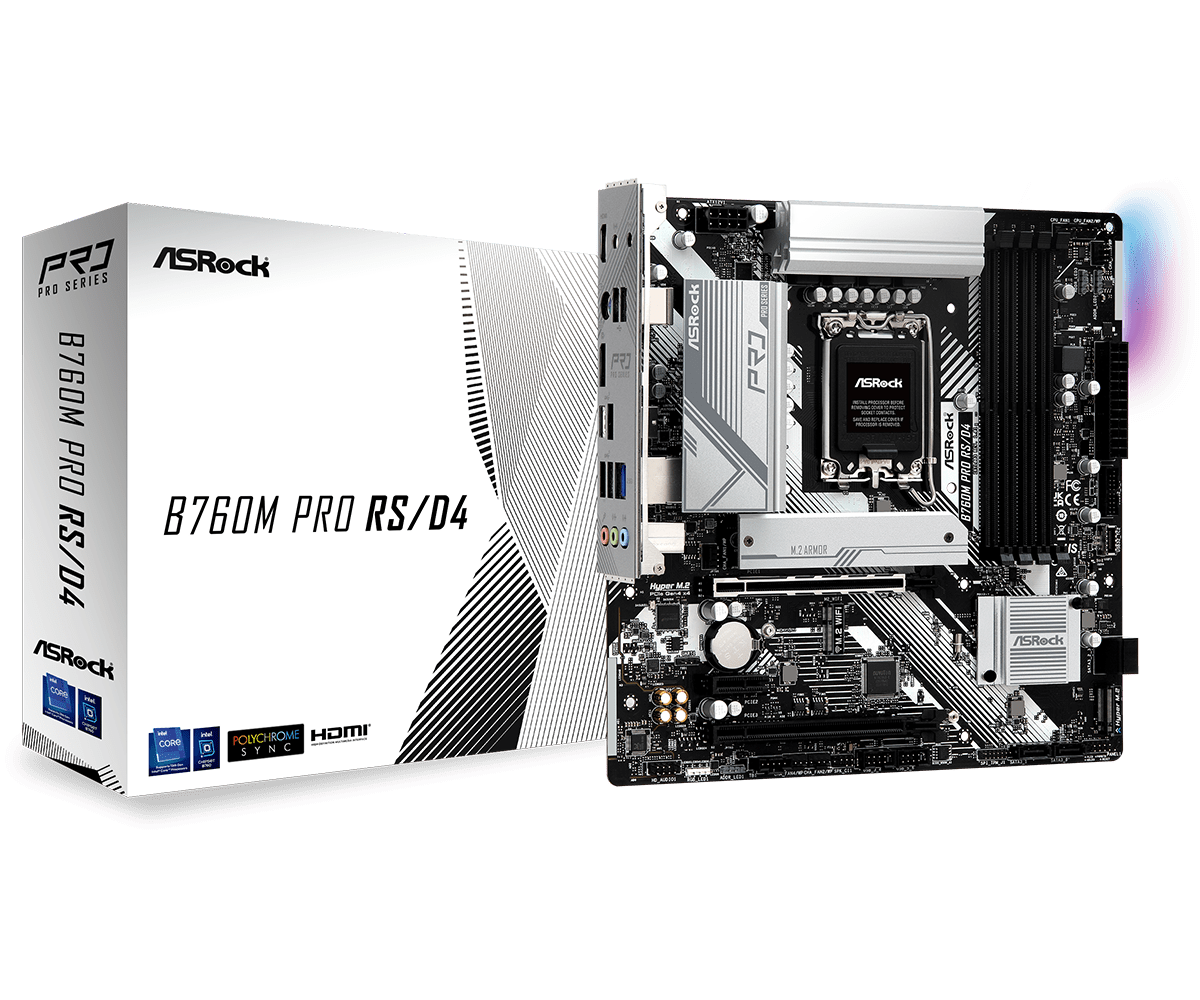 ASRock B760M PRO RS/D4 / mATX LGA1700 DDR4 5333