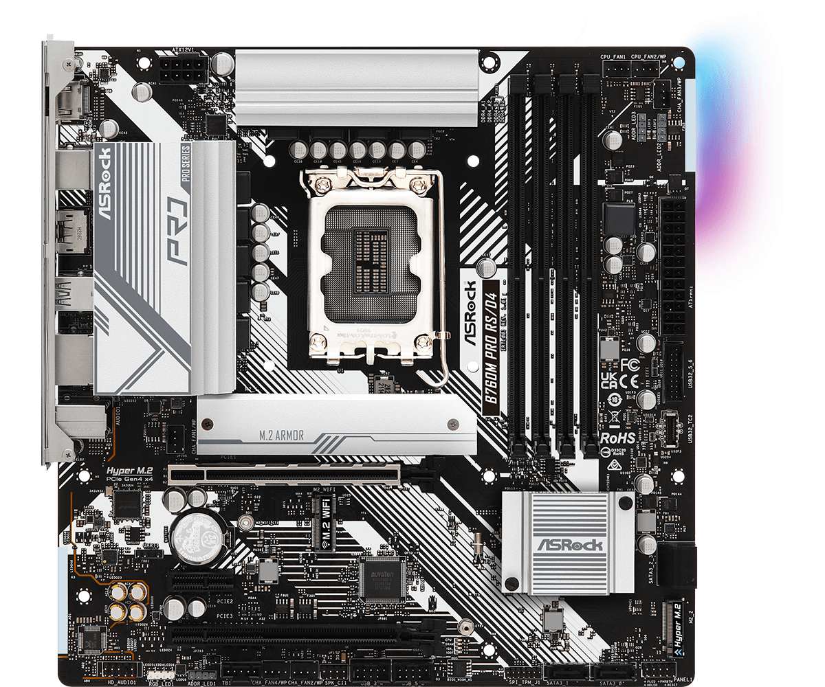 ASRock B760M PRO RS/D4 / mATX LGA1700 DDR4 5333