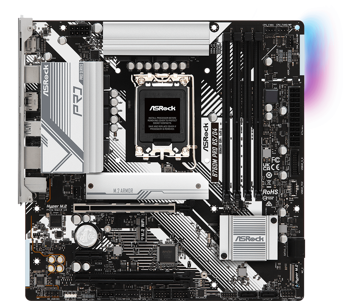 ASRock B760M PRO RS/D4 / mATX LGA1700 DDR4 5333