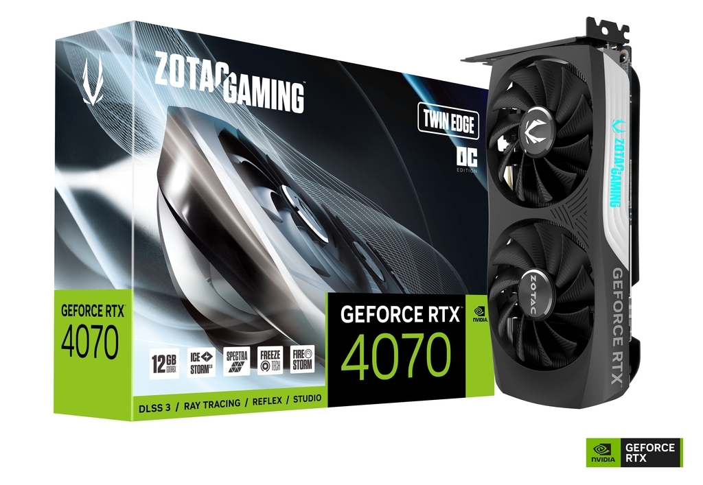 ZOTAC GeForce RTX 4070 Twin Edge OC 12GB GDDR6X 192bit / ZT-D40700H-10M