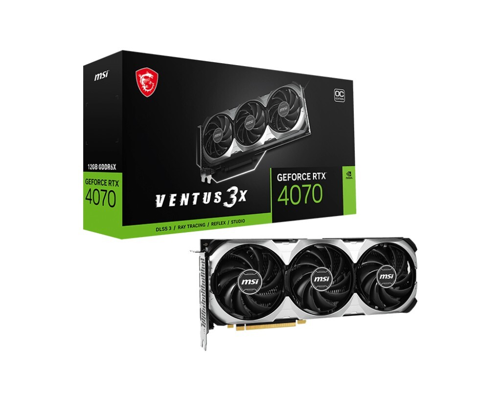 MSI GeForce RTX 4070 VENTUS 3X 12G OC / 12GB GDDR6X 192Bit