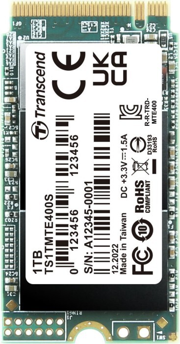 Transcend M.2 NVMe SSD 1.0TB 400S