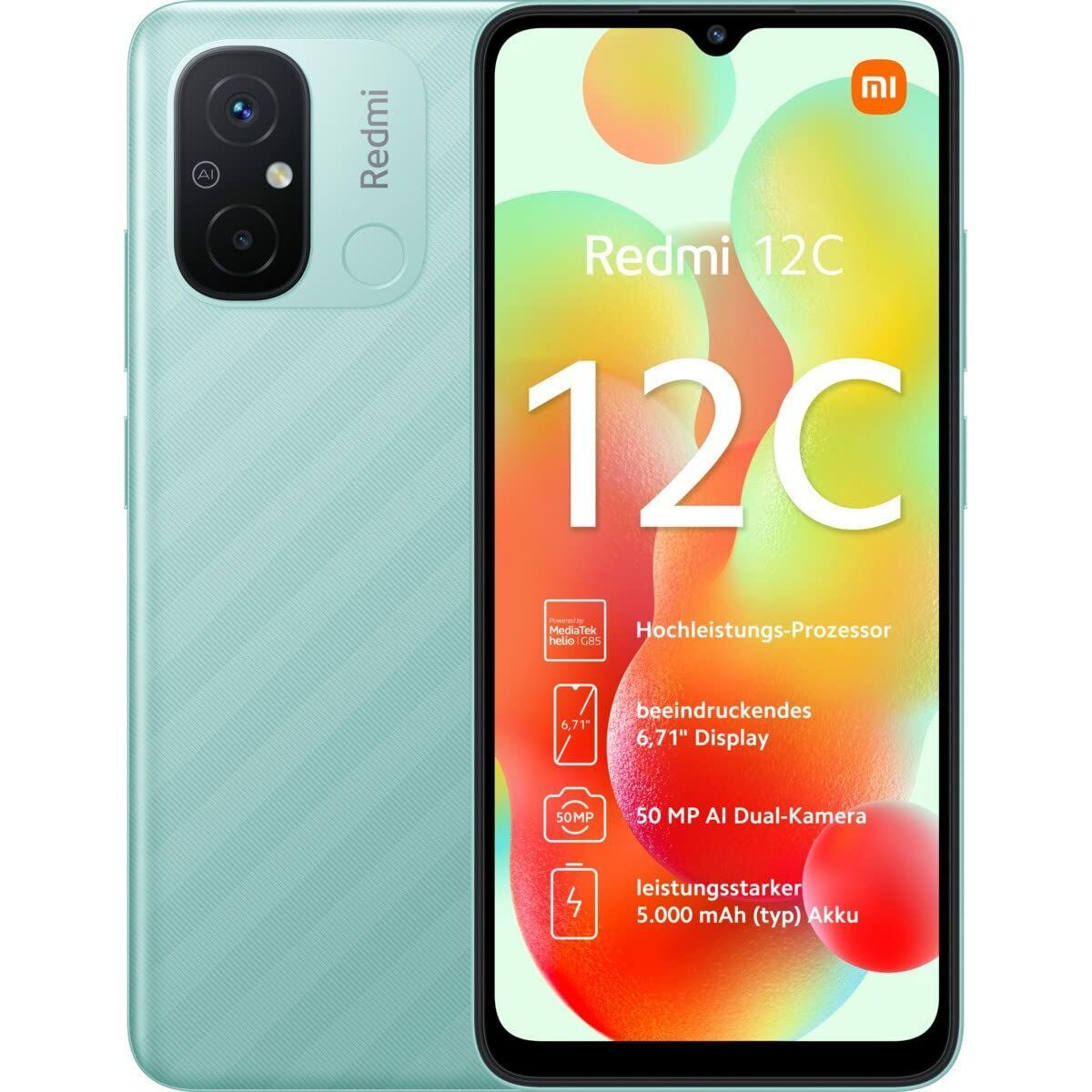 Xiaomi Redmi 12C / 6.7 IPS / Helio G85 / 3GB / 64GB / 5000mAh Green