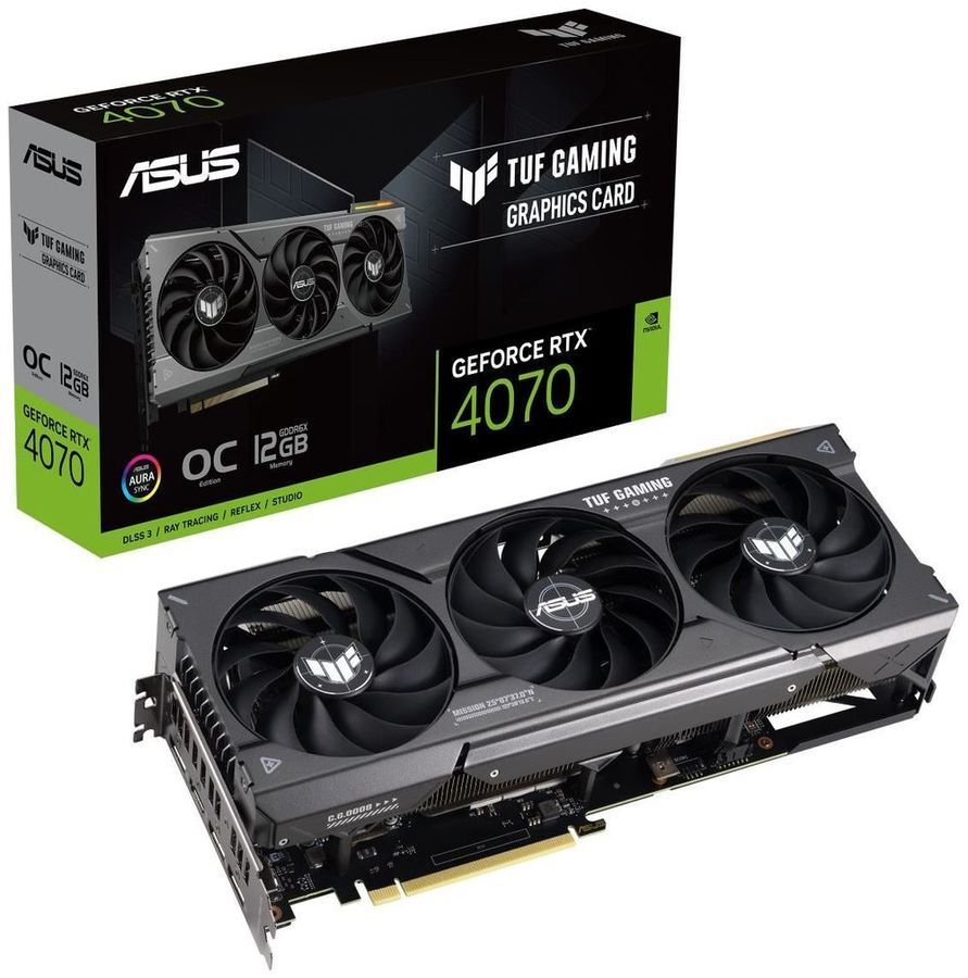 ASUS GeForce RTX 4070 12GB GDDR6X TUF Gaming 192Bit / TUF-RTX4070-O12G-GAMING