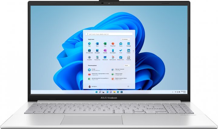 ASUS Vivobook Go 15 E1504FA / 15.6 FullHD / Ryzen 5 7520U / 8Gb LPDDR5 / 512Gb SSD / AMD Radeon / No OS Silver