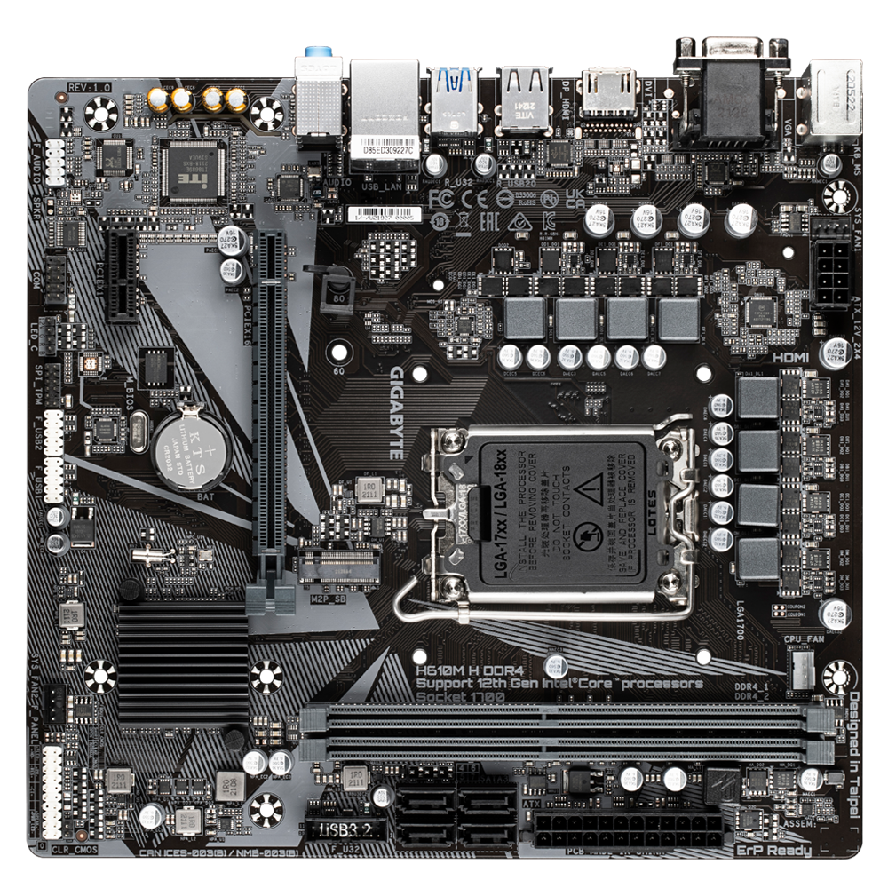 GIGABYTE H610M H / mATX LGA1700 DDR4 3200