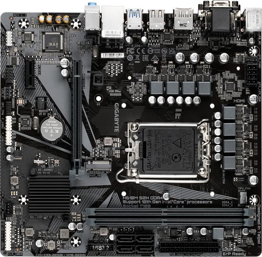 GIGABYTE H610M S2H / mATX LGA1700 DDR5 5600