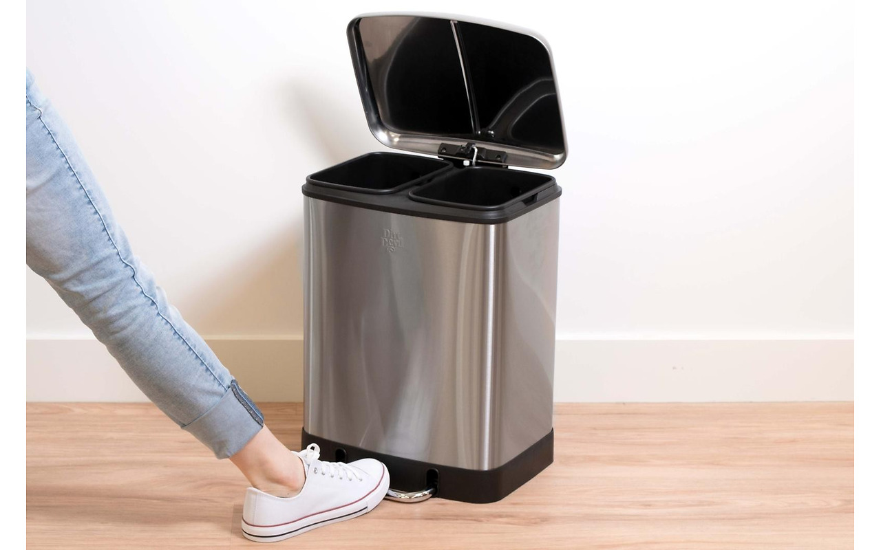 Dirt Devil Pedal Bin 2x12 L Soft Close Silver