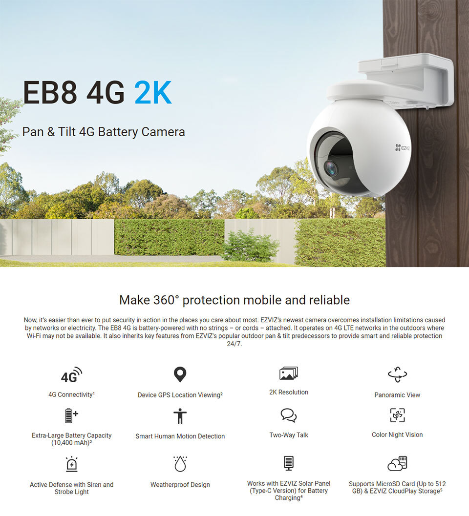 EZVIZ CS-EB8-R100-1K3FL4GA / 3mpx 4G PTZ
