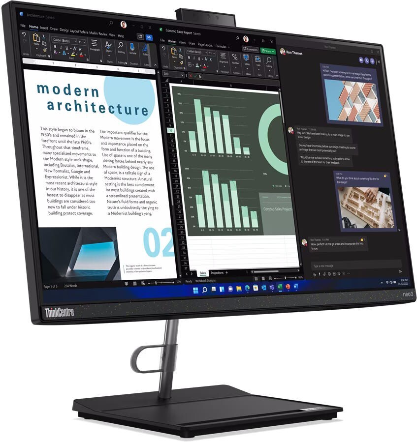 Lenovo AIO ThinkCentre neo 30a / 23.8 FullHD IPS / Core i5-12450H / 8GB RAM / 512GB SSD / No OS