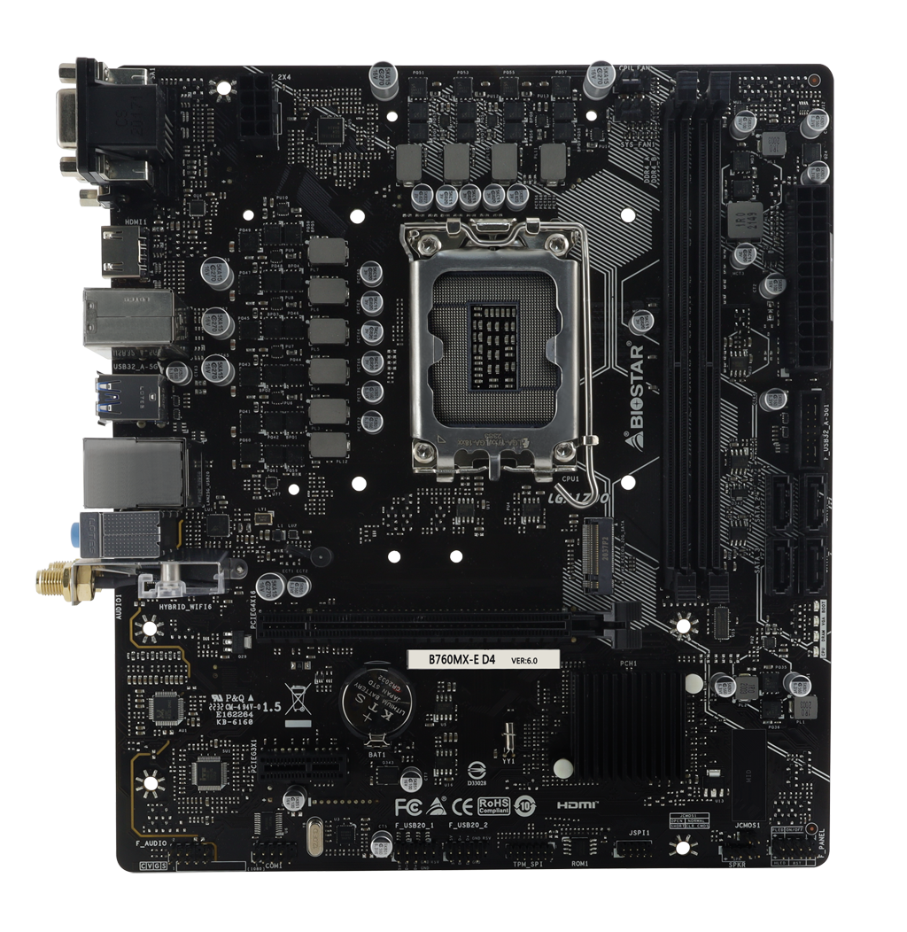 Biostar B760MX-E D4 / mATX LGA1700 DDR4 4400