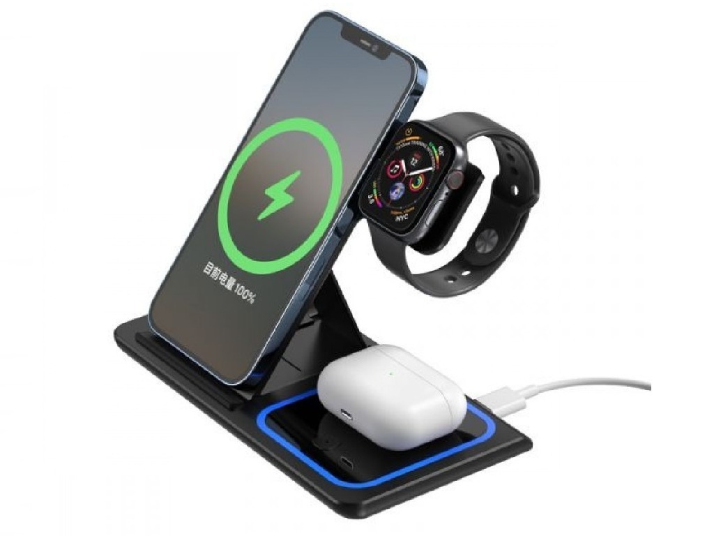 XO WX023 Wireless Charger 3 in 1 Black