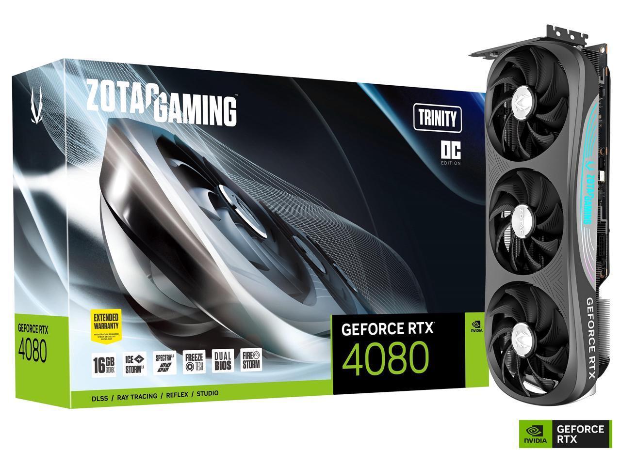 ZOTAC GeForce RTX 4080 Trinity OC 16GB GDDR6X 256bit / ZT-D40810J-10P