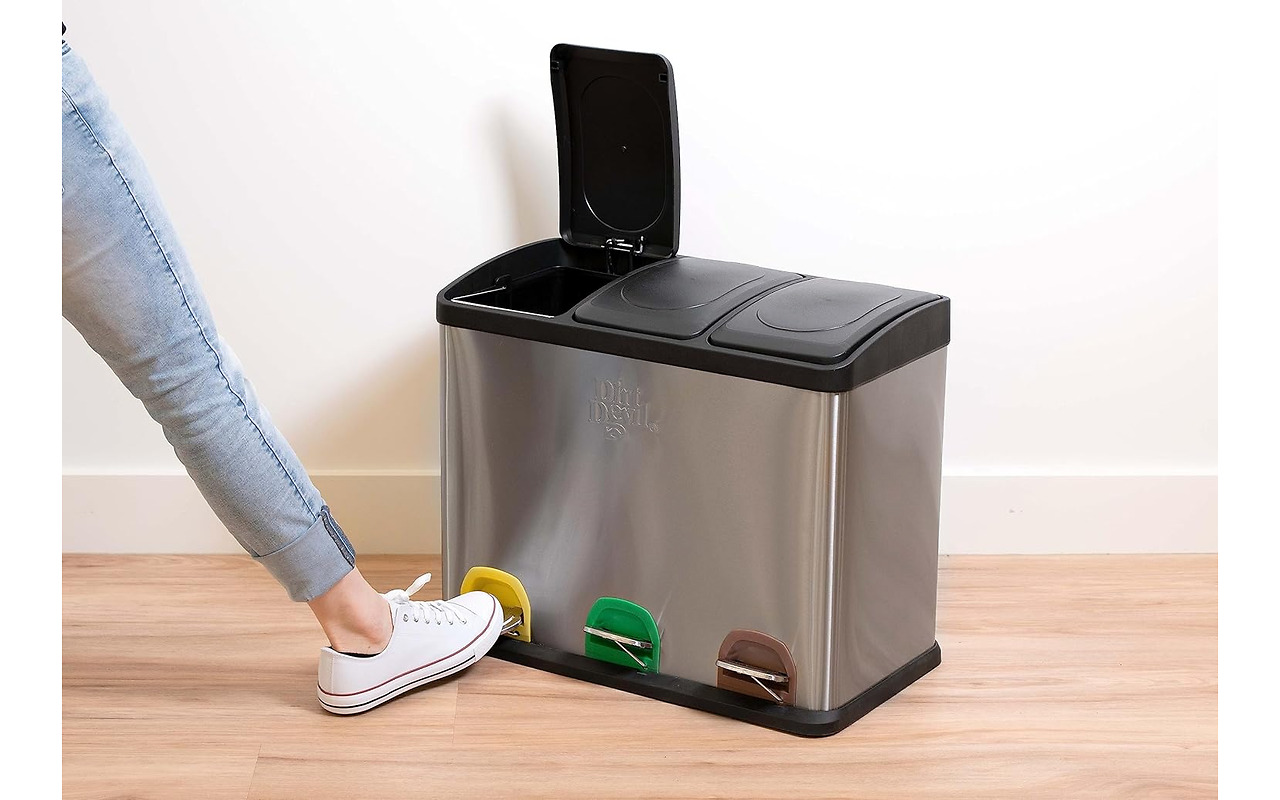Dirt Devil Pedal Bin 3x15L Soft Close / DDPBIN3X15SLV