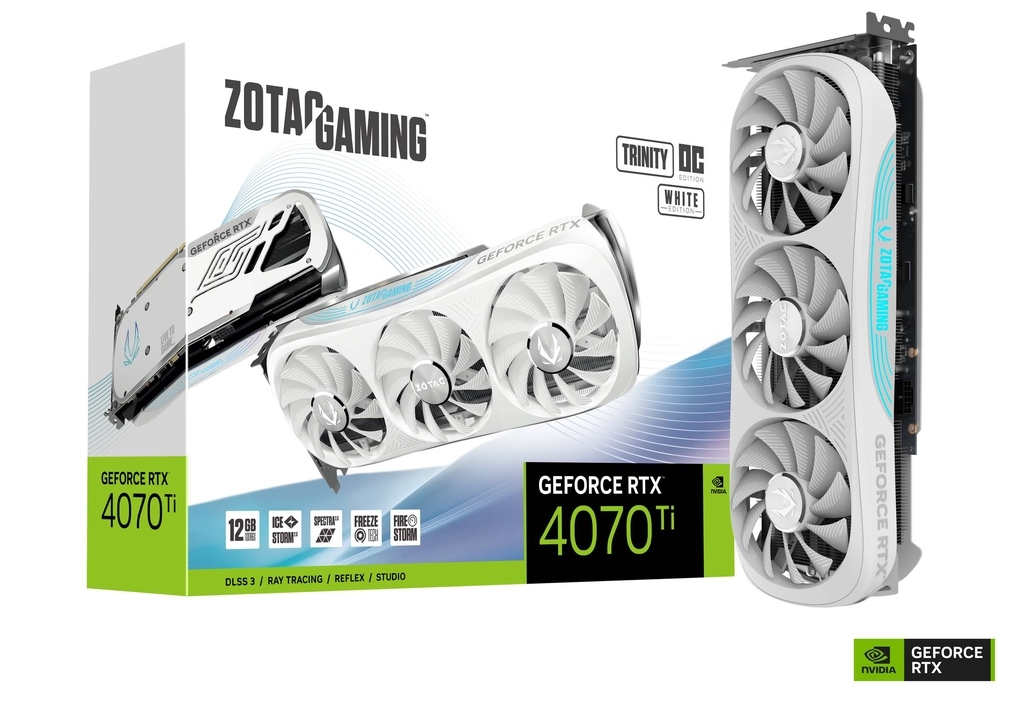 ZOTAC GeForce RTX 4070 Ti Trinity OC White Edition 12GB GDDR6X 192bit / ZT-D40710Q-10P