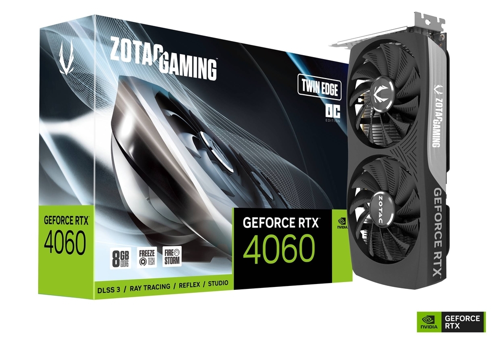 ZOTAC GeForce RTX 4060 Twin Edge OC 8GB GDDR6 128bit / ZT-D40600H-10M