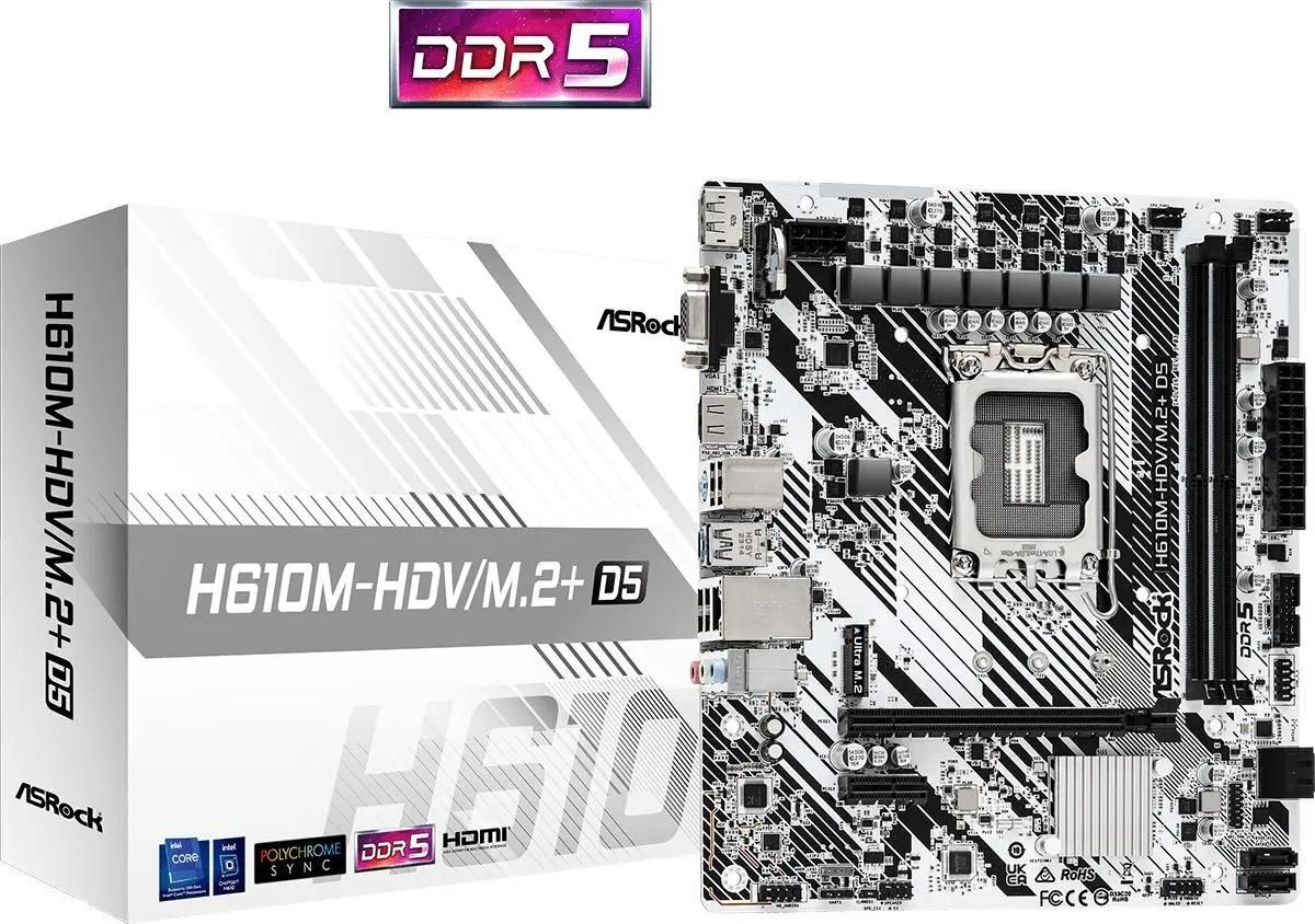 ASRock H610M-HDV/M.2+ D5 / mATX LGA1700 DDR5 5600