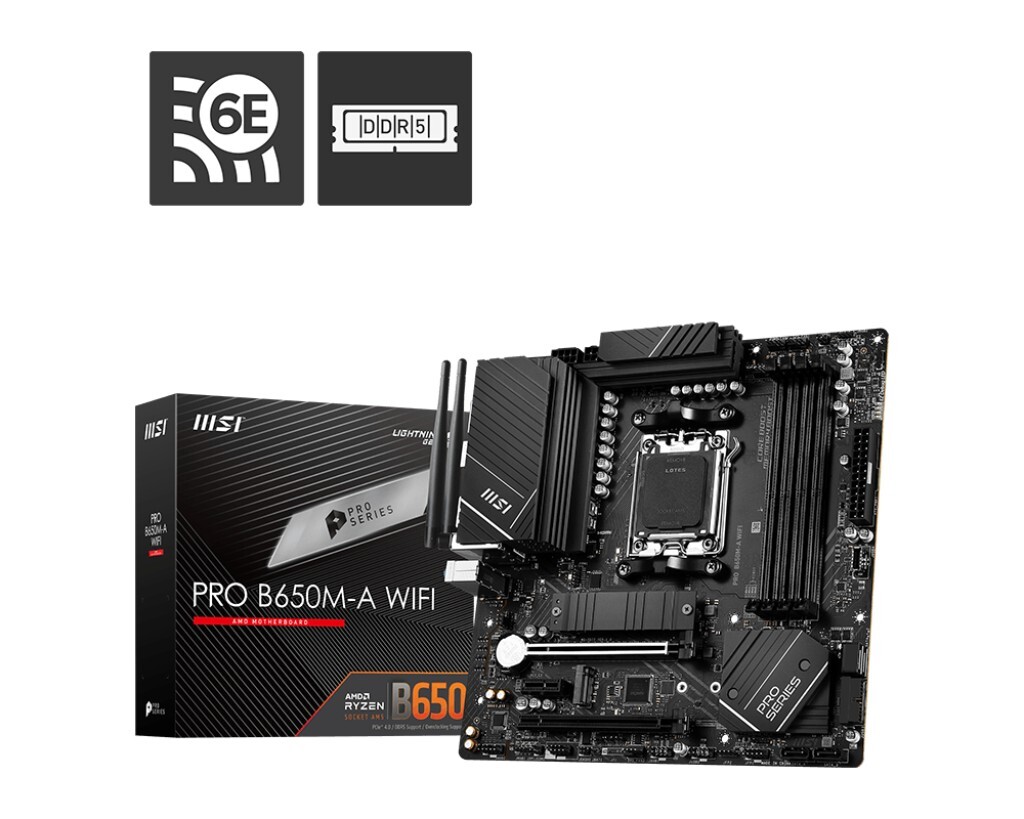 MSI PRO B650M-A WI-FI / mATX AM5 DDR5 7200