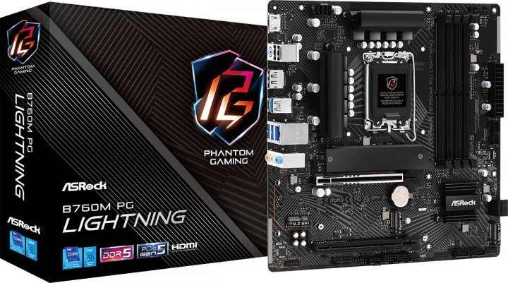 ASRock B760M PG LIGHTNING / mATX LGA1700 DDR5 7200