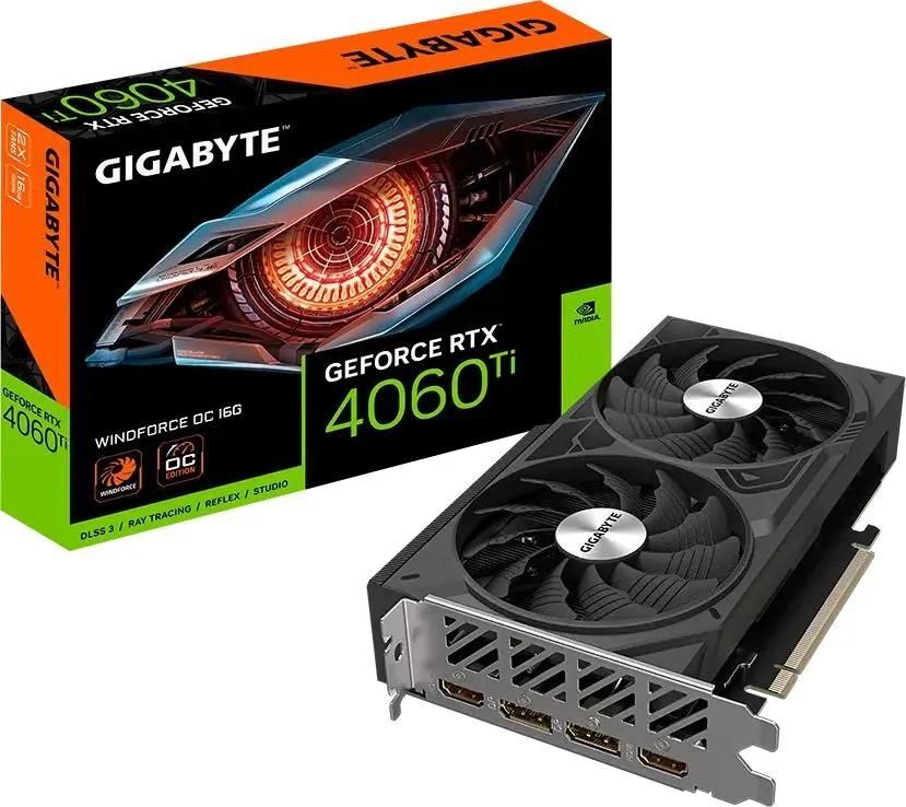 GIGABYTE GeForce RTX 4060 Ti Windforce OC 16GB GDDR6X 128bit / GV-N406TWF2OC-16GD