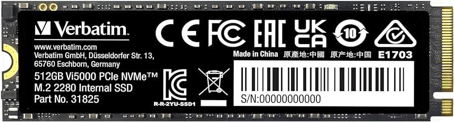 Verbatim Vi5000 512GB M.2 NVMe / VI5000-512-31825