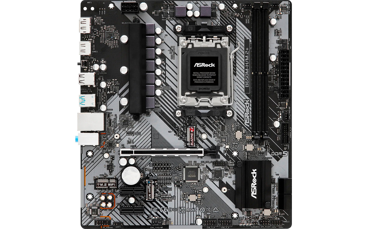 ASRock B650M-H/M.2+ / mATX AM5 DDR5 6400+