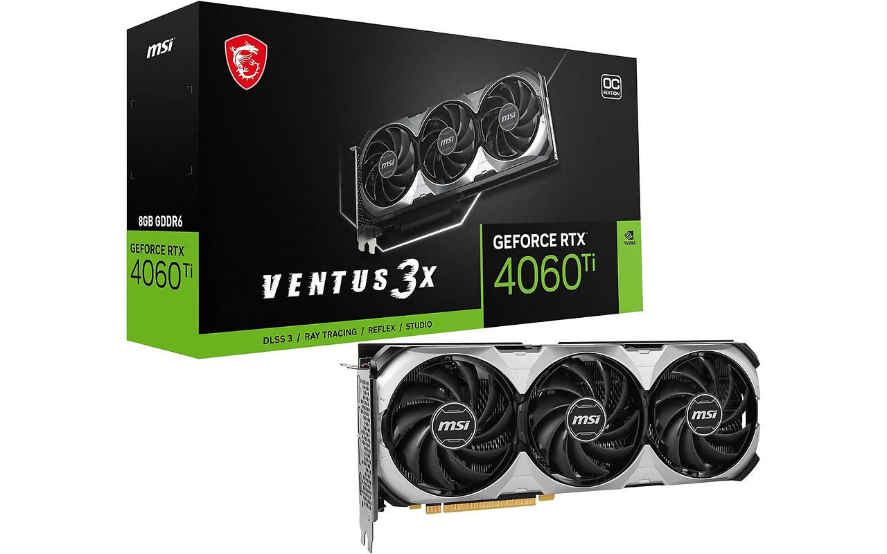 MSI GeForce RTX 4060 Ti VENTUS 3X 8G OC / 8GB GDDR6 128Bit
