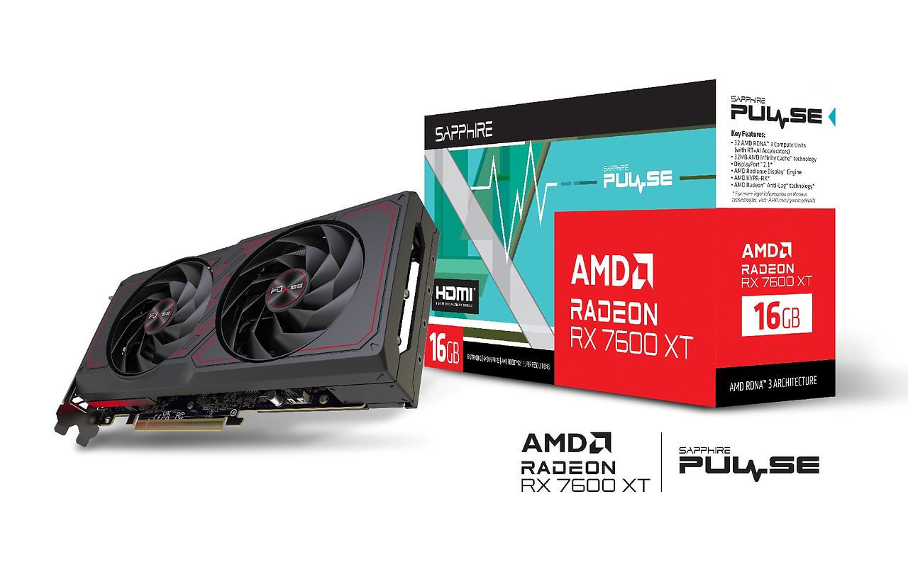 Sapphire PULSE Radeon RX 7600 XT 16GB GDDR6 128Bit / 11339-04-20G