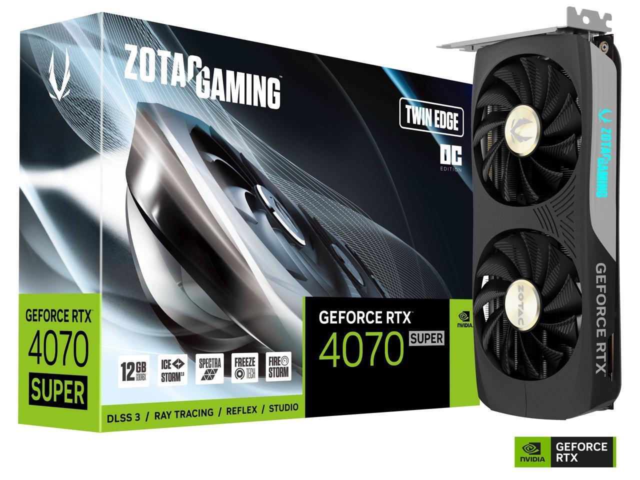 ZOTAC GeForce RTX 4070 SUPER Twin Edge OC 12GB GDDR6X 192bit / ZT-D40720H-10M