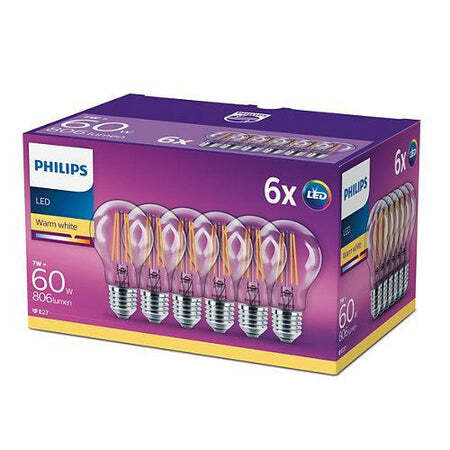 Philips 60W 60A E27 WW 230V FR ND 6CT/4