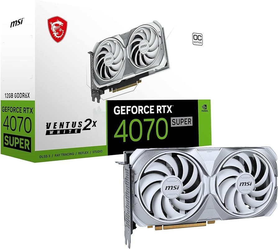 MSI GeForce RTX 4070 SUPER 12G VENTUS 2X WHITE OC / 12GB GDDR6X 192Bit