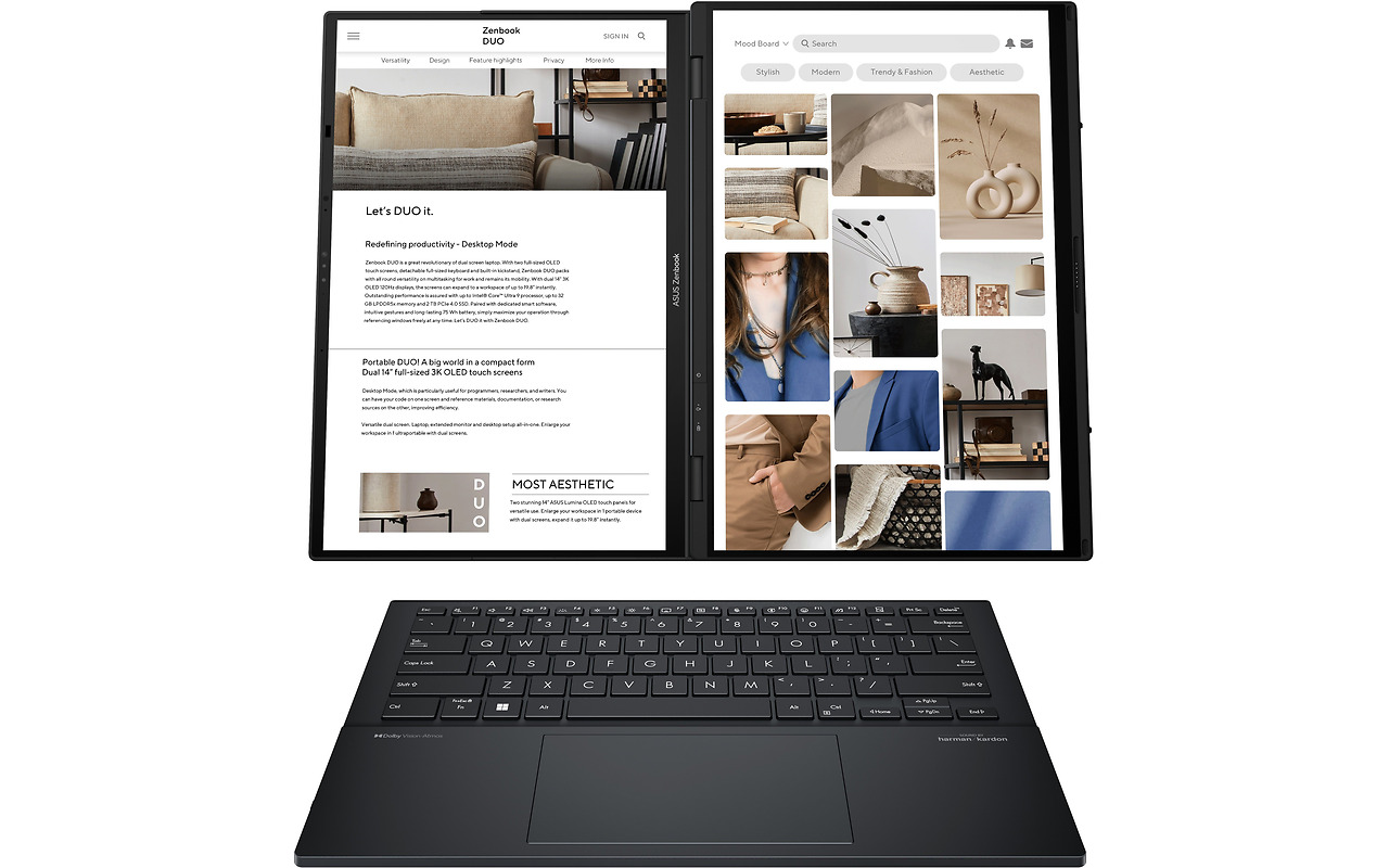 ASUS Zenbook DUO OLED UX8406MA / 14 OLED WUXGA Touch / Core Ultra 9 185H / 32Gb LPDDR5X / 2.0Tb SSD / Intel Arc / Windows 11 Home