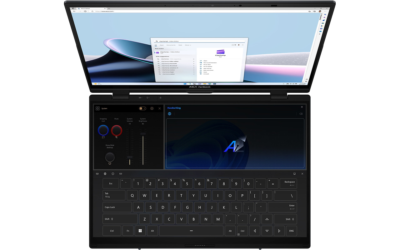 ASUS Zenbook DUO OLED UX8406MA / 14 OLED WUXGA Touch / Core Ultra 9 185H / 32Gb LPDDR5X / 2.0Tb SSD / Intel Arc / Windows 11 Home