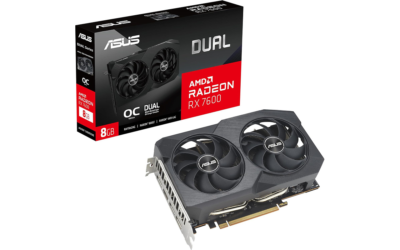 ASUS Dual Radeon RX 7600 OC Edition 8GB GDDR6 / 8GB GDDR6 128Bit / DUAL-RX7600-O8G