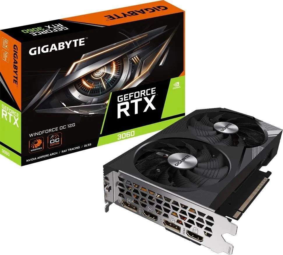 GIGABYTE RTX 3060 WINDFORCE OC 12G / 12GB GDDR6 192bit / GV-N3060WF2OC-12GD