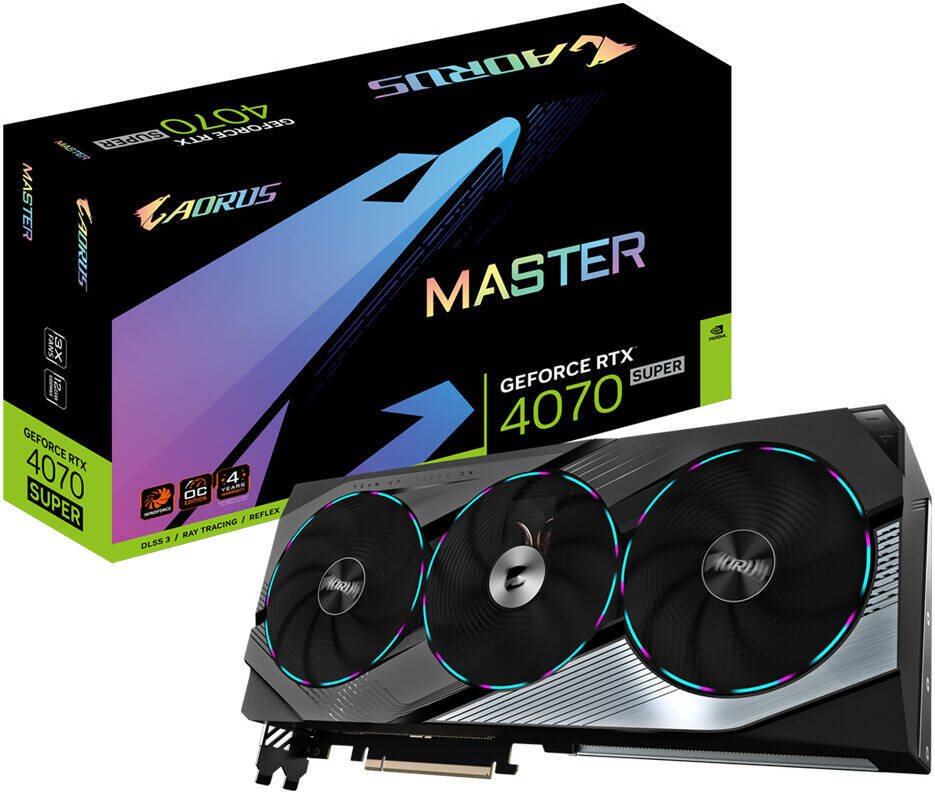 GIGABYTE GeForce RTX 4070 Super 12GB GDDR6X Aorus Master 192bit / GV-N407SAORUS M-12GD