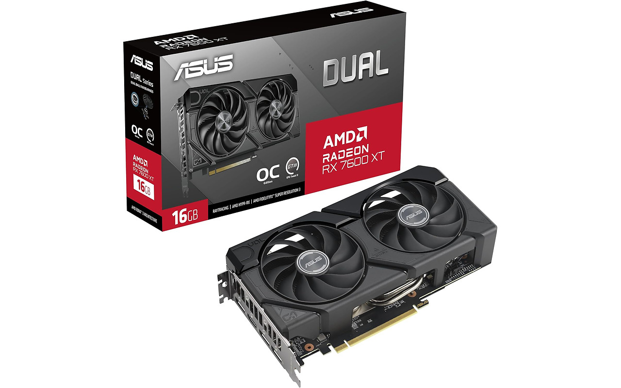 ASUS Radeon RX 7600 XT 16GB GDDR6 Dual OC 128bit / DUAL-RX7600XT-O16G