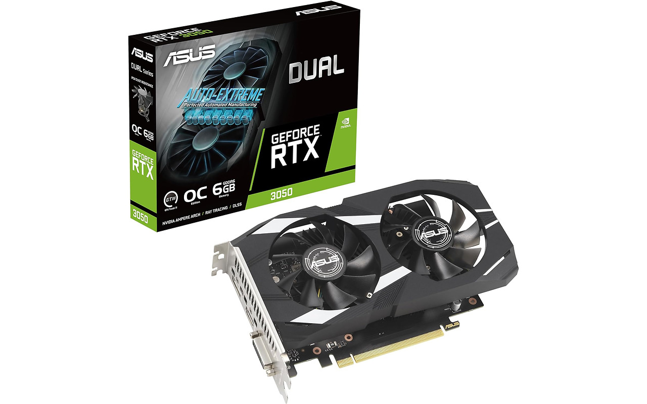 ASUS Dual GeForce RTX 3050 OC Edition 6GB GDDR6 96bit / DUAL-RTX3050-O6G