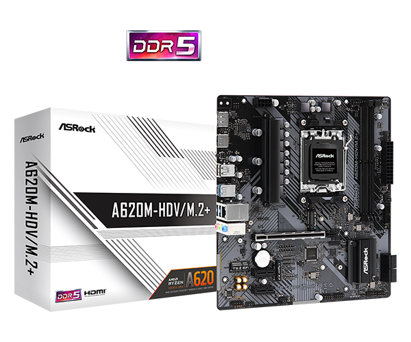 ASRock A620M-HDV/M.2+ / mATX AM5 DDR5 7200+