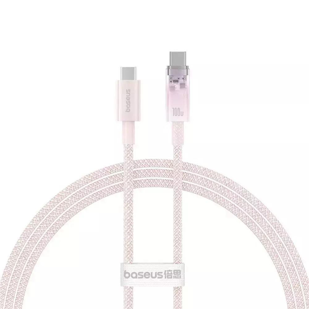 Baseus Cable Explorer Smart Temperature Type-C to Type-C 100W 2m Pink