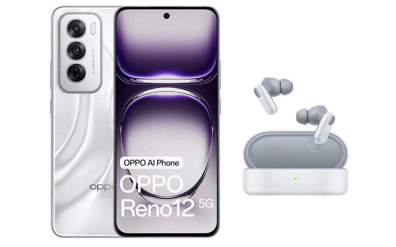 OPPO Reno 12 5G / 6.7 AMOLED / Dimensity 7300 Energy / 12GB / 256GB / 5000mAh White GIFT