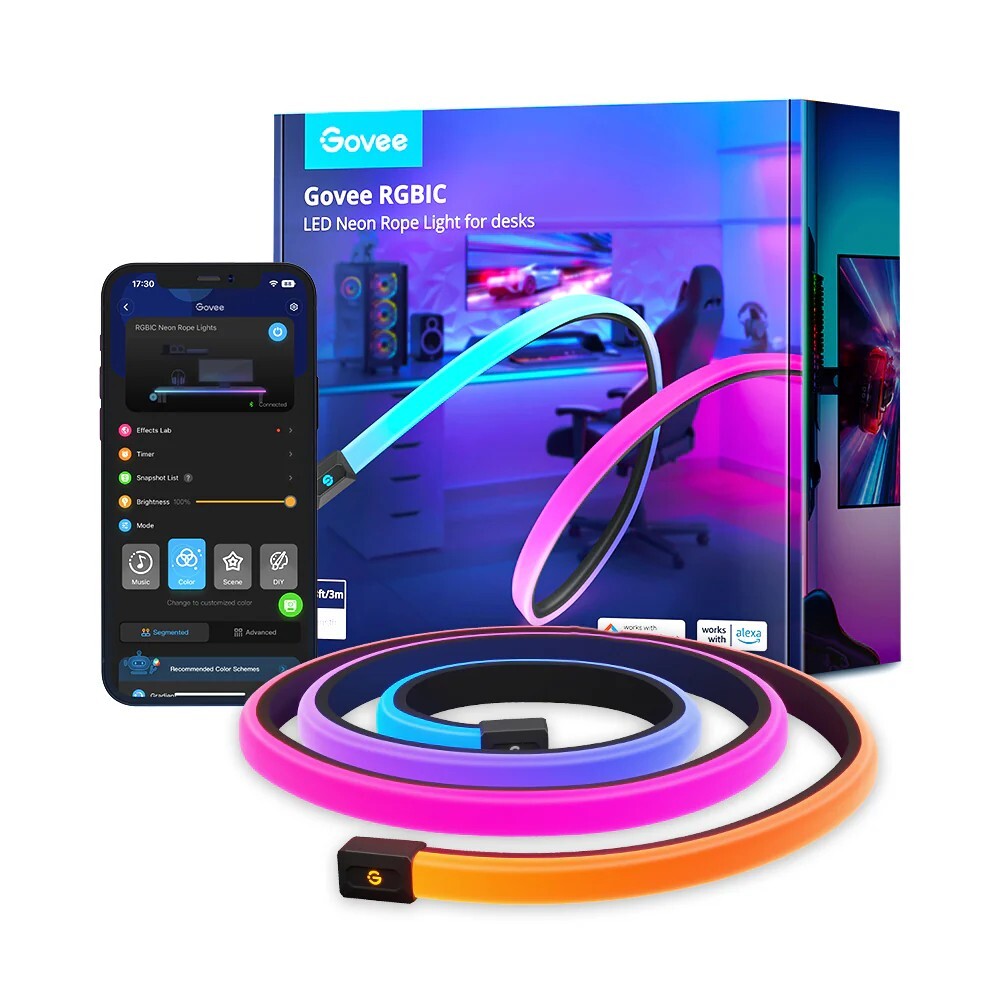 GOVEE RGBIC LED Neon Rope Light for Desks 5m / H61C33D1