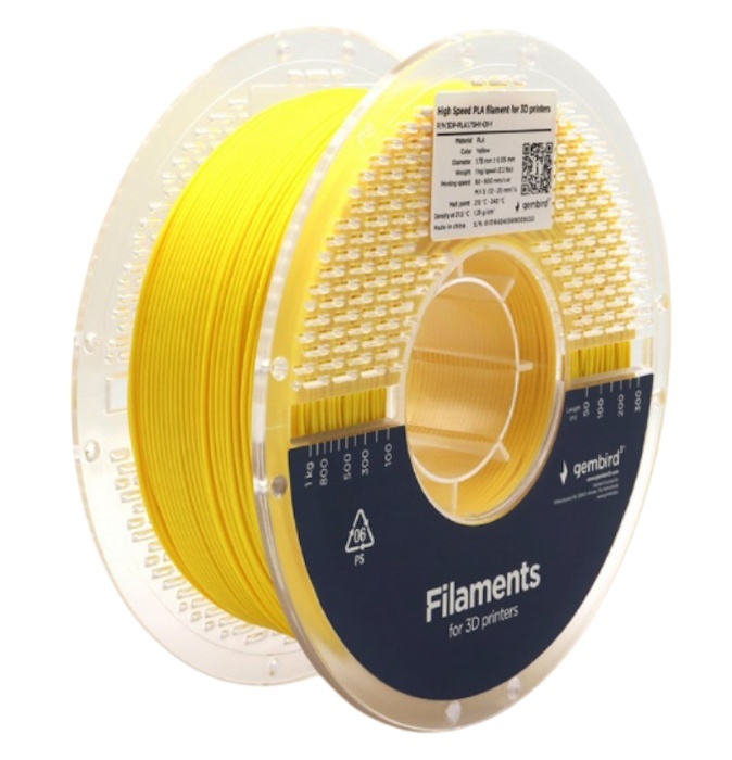 Gembird 3DP-PLA1.75HY-01 / PLA 1.75mm High Speed Filament Yellow