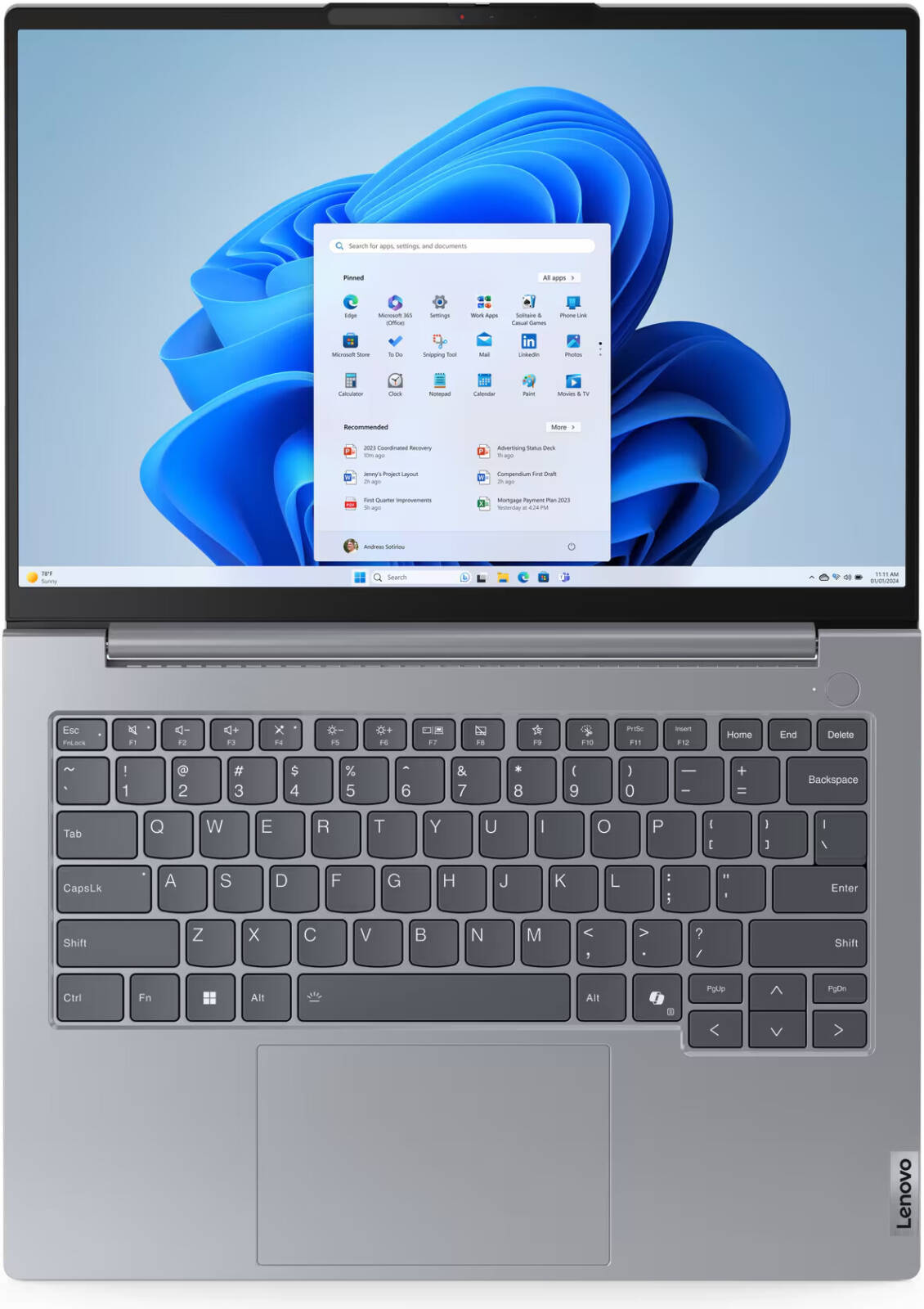 Lenovo ThinkBook 14 G7 / 14 IPS FullHD+ / Core Ultra 5 125U / 16Gb DDR5 / 512Gb SSD / No OS