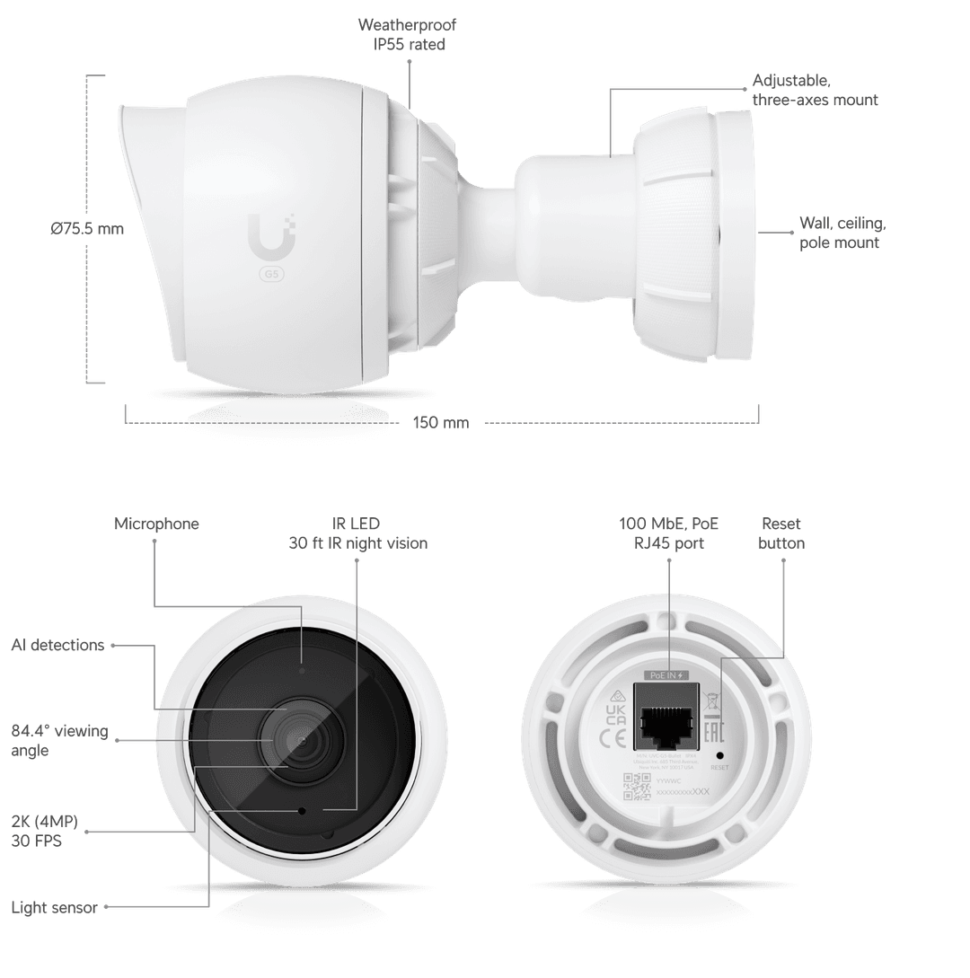 Ubiquiti UniFi G5 / UVC-G5-BULLET / 5Mpix Outdoor